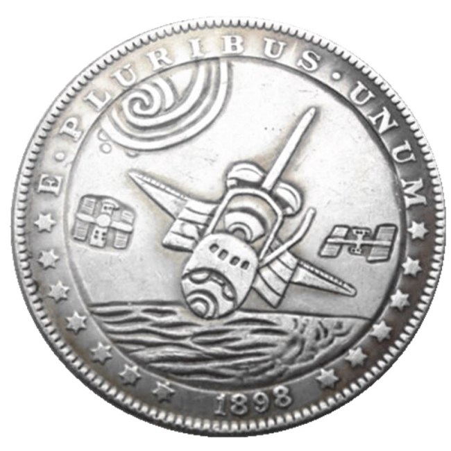 HOBO US Morgan Silver Plated Dollar skull zombie skeleton Copy Coin Type19