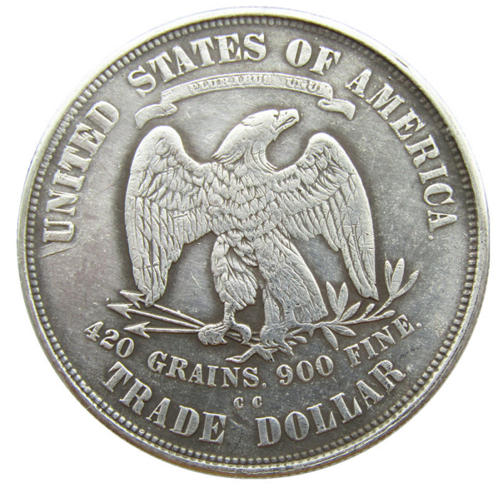 90% Silver US 1875CC Trade Dollar Silver Copy Coin