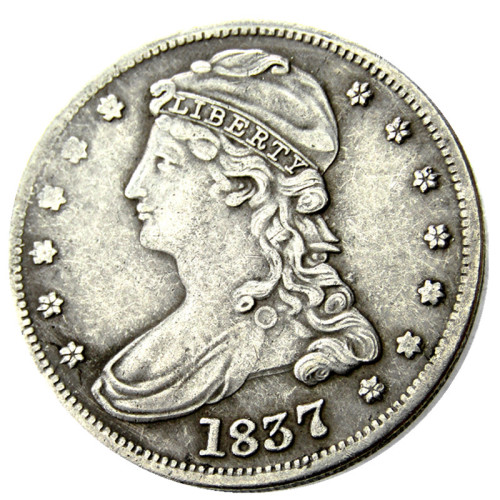 90% Silver US 1837 Capped Bust Half Dollar Copy Coin