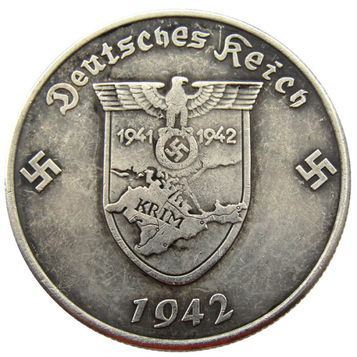 German WW2 5 Mark Commemorative Silver Plated/Gold Plated Coin Copy Type07