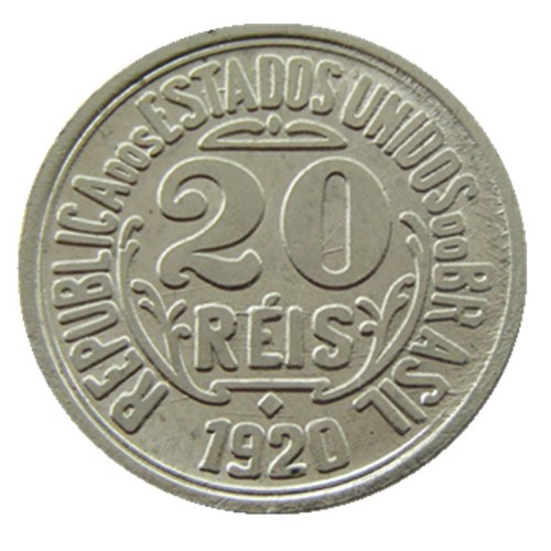 Brazil 1920 20 Reis Nickel Plated Copy Coins