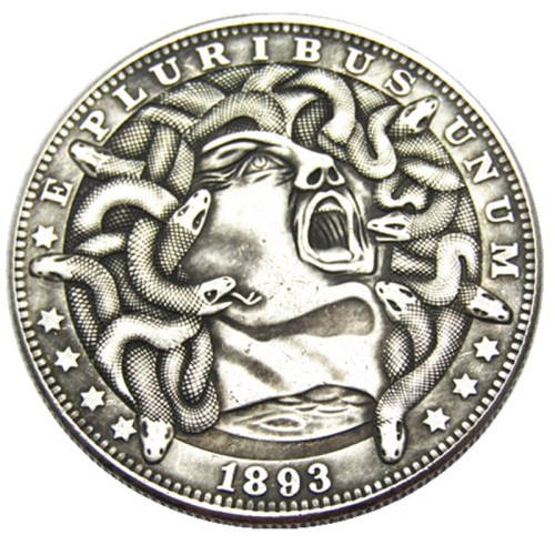 HOBO US Morgan Silver Plated Dollar skull zombie skeleton Copy Coin Type105
