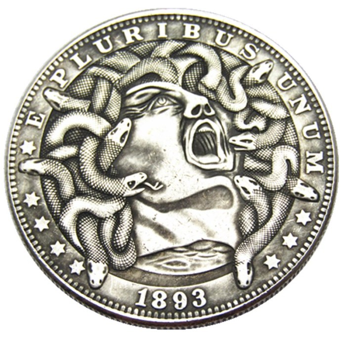 HOBO US Morgan Silver Plated Dollar skull zombie skeleton Copy Coin Type105