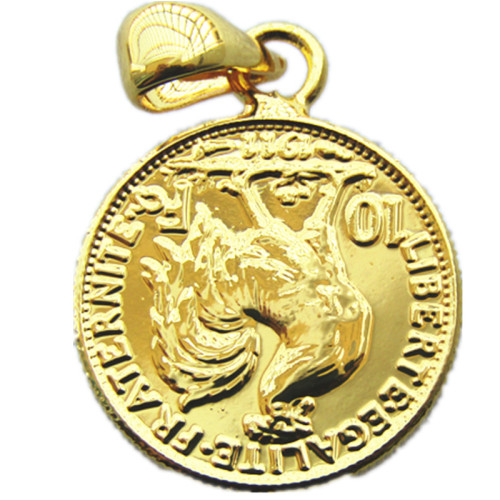 P(29)Coin Pendant France 1911 10 Francs Rooster Gold Plated Copy Coin(19mm)