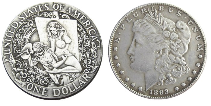 HOBO US Morgan Silver Plated Dollar skull zombie skeleton Copy Coin Type111