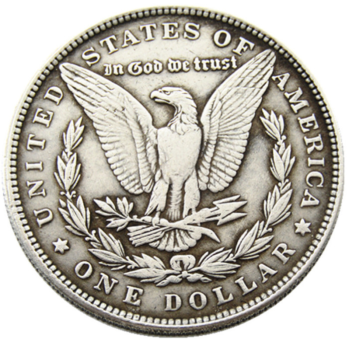 HB(182)HOBO US Morgan Silver Plated Dollar skull zombie skeleton Copy Coin