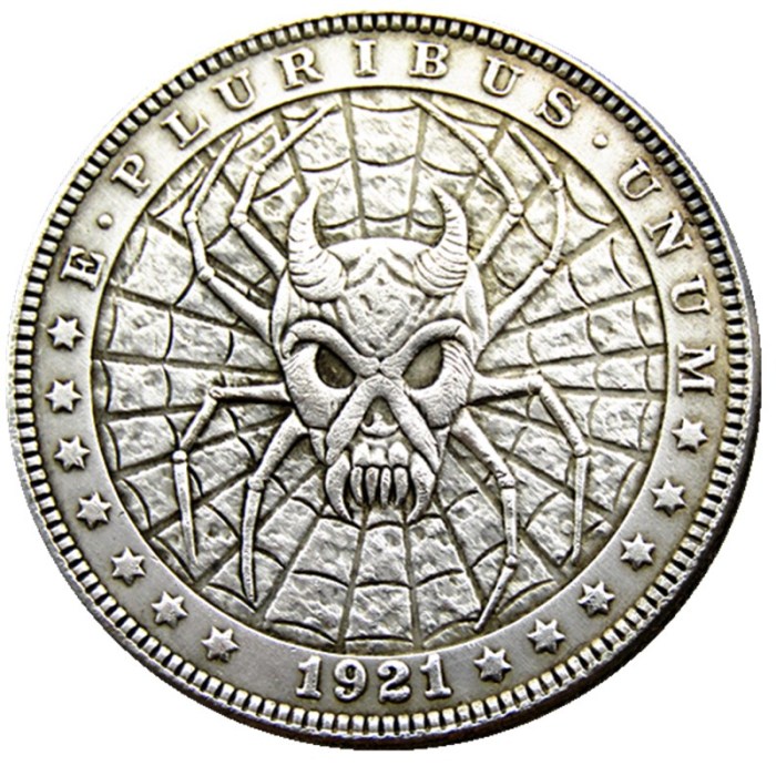 HOBO US Morgan Silver Plated Dollar skull zombie skeleton Copy Coin Type84