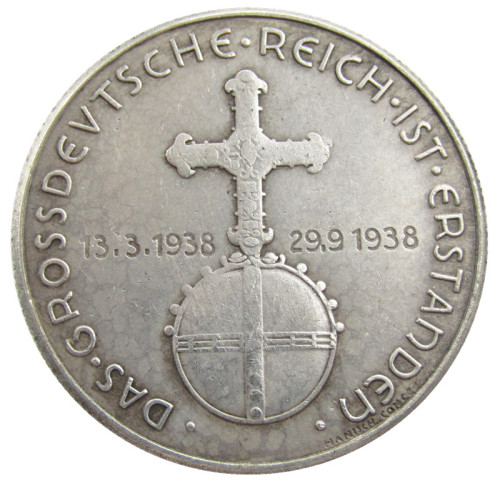 German WW2 5 Mark Commemorative Silver Plated/Gold Plated Coin Copy Type18