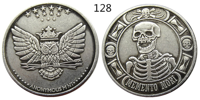 HOBO US Morgan Silver Plated Dollar skull zombie skeleton Copy Coin Type128