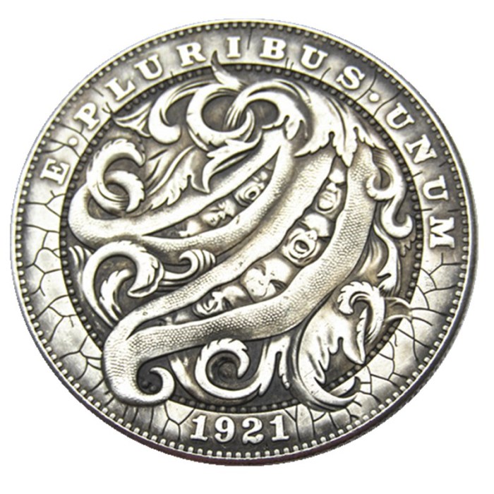 HOBO US Morgan Silver Plated Dollar skull zombie skeleton Copy Coin Type106