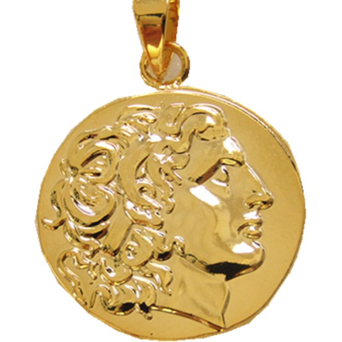 P(15)Coin Pendant Alexander III the Great 336-323 BC.gold Drachm Ancient Greek Coin Gold Plated Fashion Jewelry(diameter:19mm)