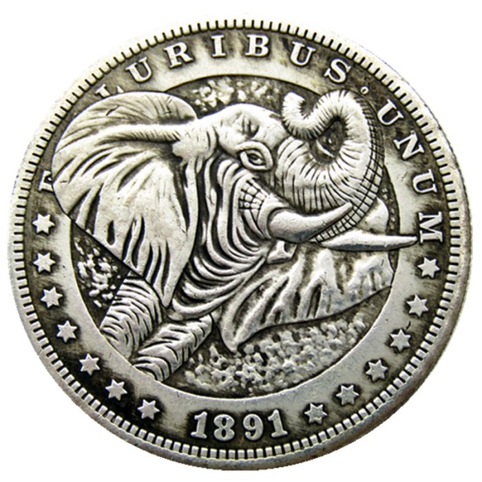 HB66 HOBO US Morgan Silver Plated Dollar skull zombie skeleton Copy Coin