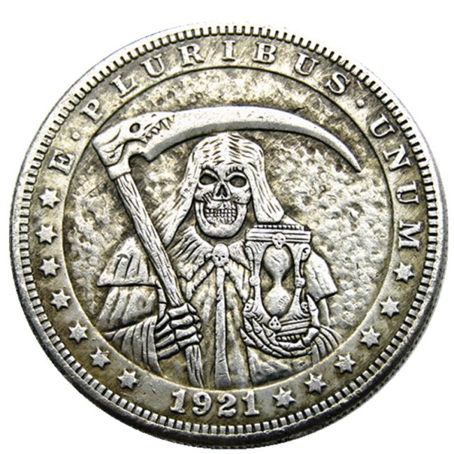 HOBO US Morgan Silver Plated Dollar skull zombie skeleton Copy Coin Type74