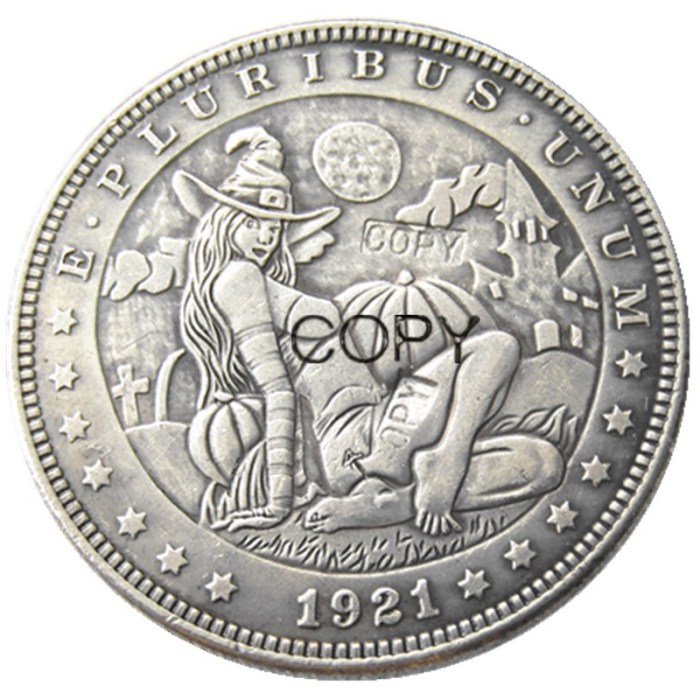 HOBO US Morgan Dollar Silver Plated Dollar skull zombie skeleton Copy Coin Type75