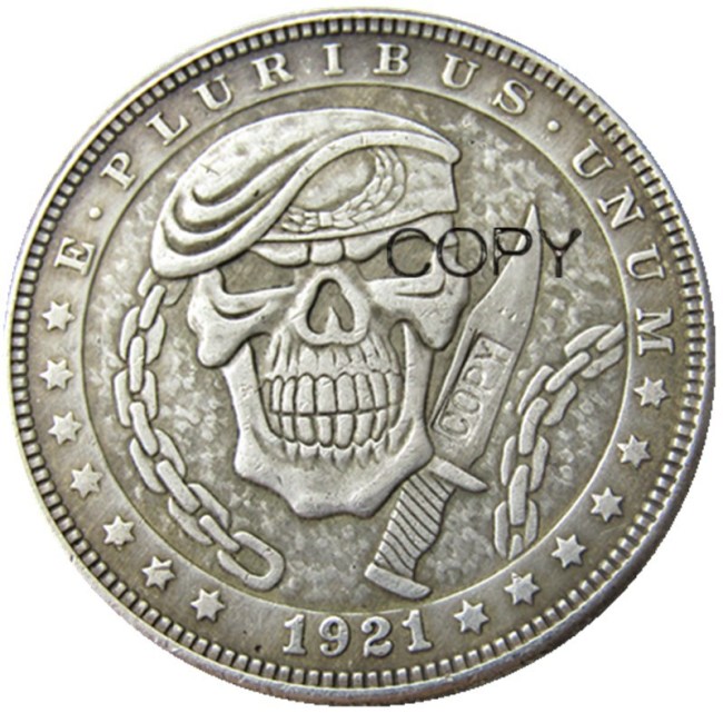 HOBO US Morgan Dollar Silver Plated Dollar skull zombie skeleton Copy Coin Type78