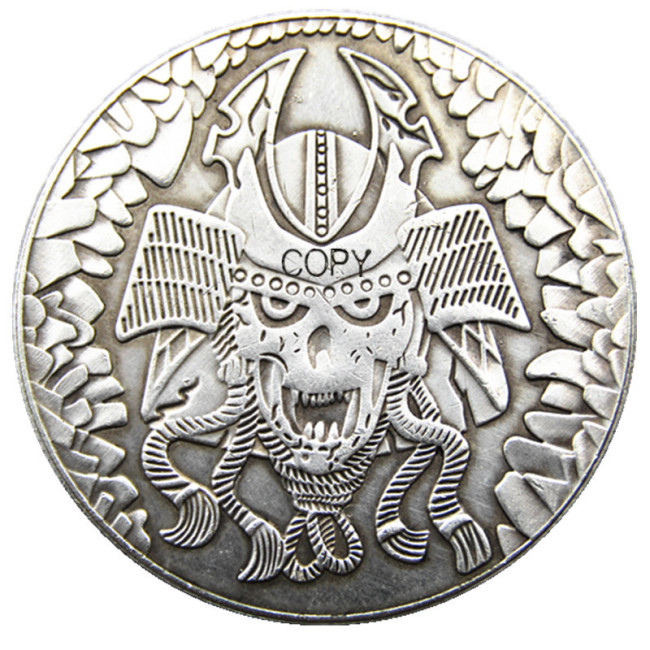 HB(197)HOBO US Morgan Silver Plated Dollar skull zombie skeleton Copy Coin
