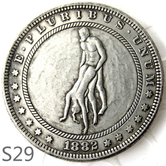 HOBO 1882cc Sex Morgan Silver Plated Dollar Copy Coin TypeS29