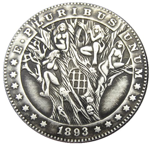 HOBO US Morgan Silver Plated Dollar skull zombie skeleton Copy Coin Type110