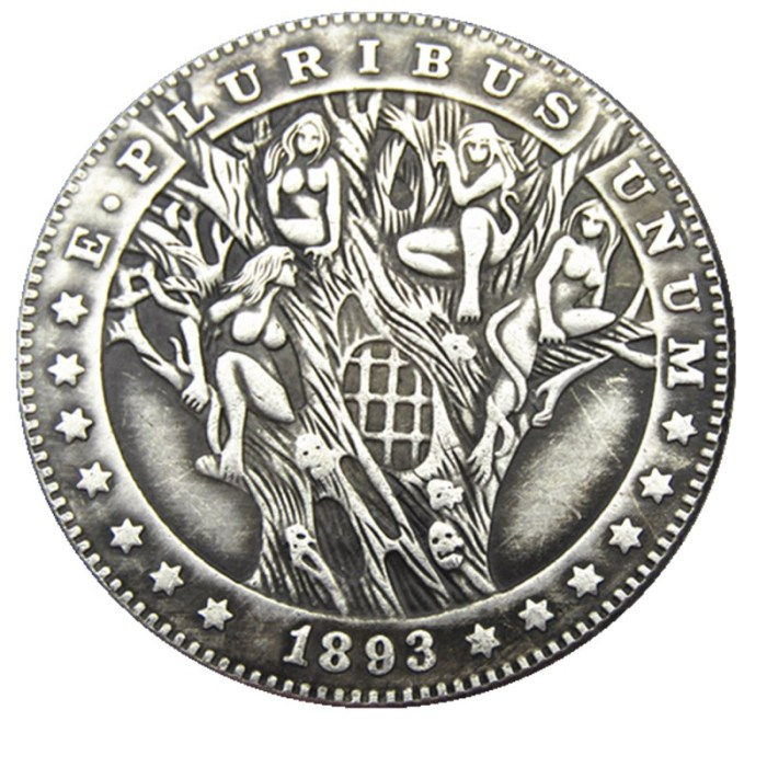 HOBO US Morgan Silver Plated Dollar skull zombie skeleton Copy Coin Type110