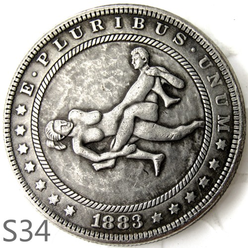 HOBO 1883cc Sex Morgan Silver Plated Dollar Copy Coin TypeS34