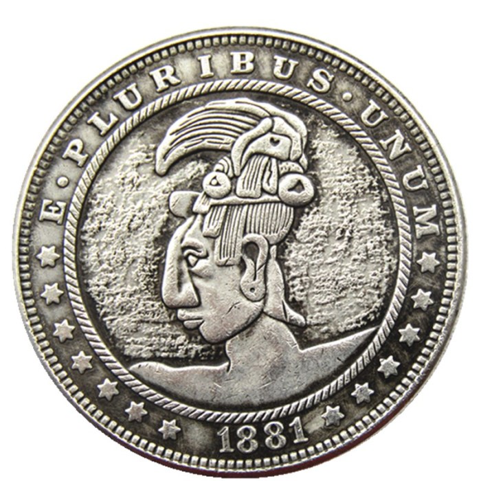 HOBO US Morgan Silver Plated Dollar skull zombie skeleton Copy Coin Type115