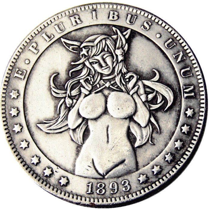 HOBO US Morgan Silver Plated Dollar skull zombie skeleton Copy Coin Type92