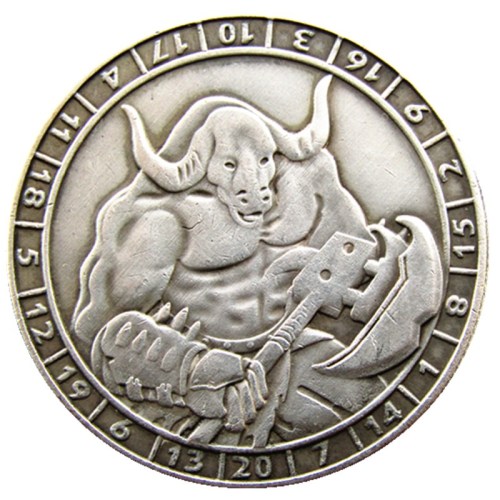HB(198)HOBO US Morgan Silver Plated Dollar skull zombie skeleton Copy Coin