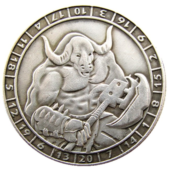 HB(198)HOBO US Morgan Silver Plated Dollar skull zombie skeleton Copy Coin