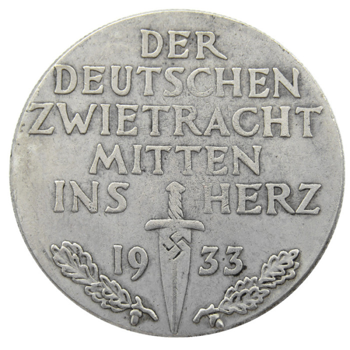 German WW2 5 Mark Commemorative Silver Plated/Gold Plated Coin Copy Type35