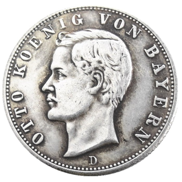 Germany Bavaria 2 Mark 1913 Silver Plated Copy Coins