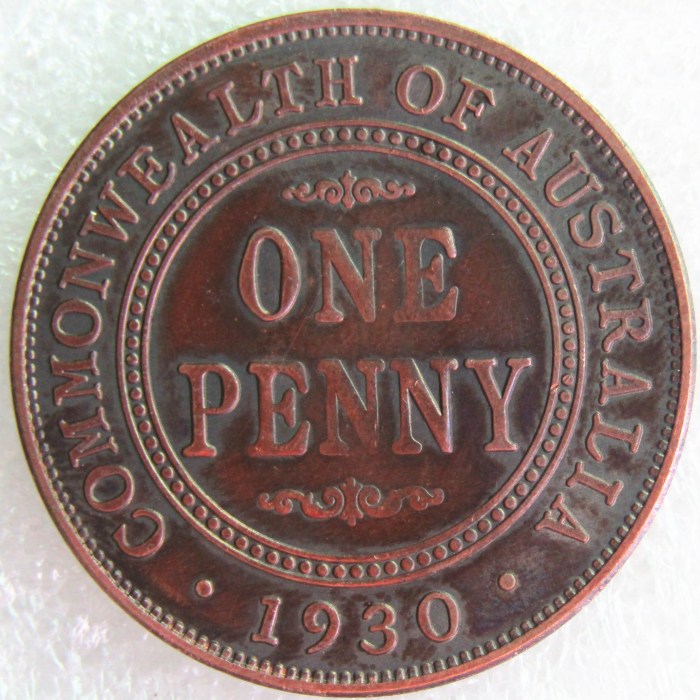 1930 AUSTRALIAN PENNY Copper Copy Coins
