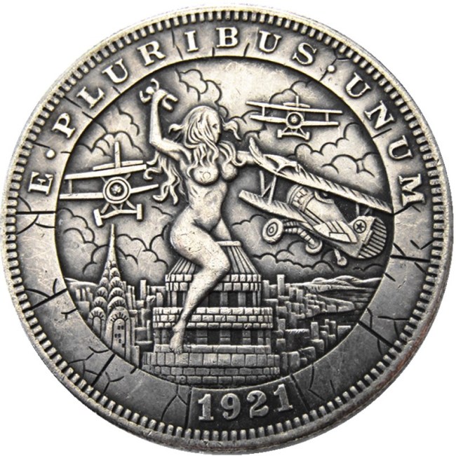 HOBO US Morgan Silver Plated Dollar skull zombie skeleton Copy Coin Type11