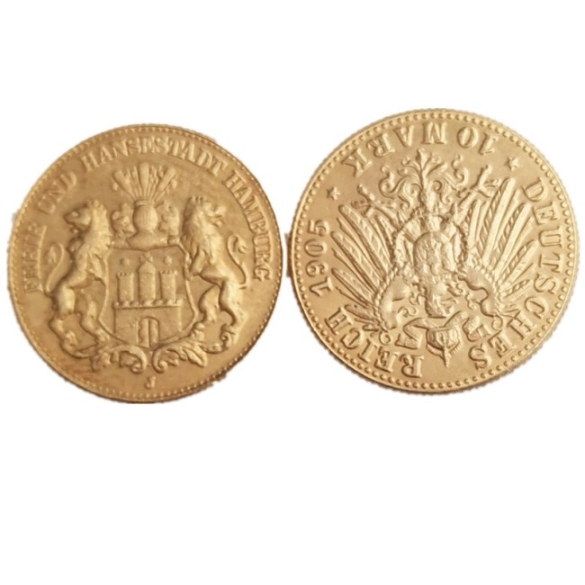Germany 10 Mark 1905 Gold Plated Copy Coins