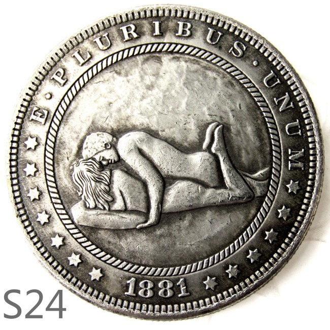 Copy HOBO 1881cc Sex Morgan Silver Plated Dollar Copy Coin TypeS24