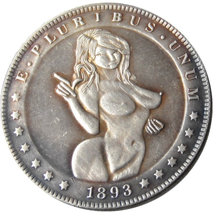 HOBO US Morgan Silver Plated Dollar skull zombie skeleton Copy Coin Type95