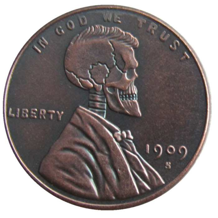 US(10) Hobo Nickel 1909 Lincoln Wheat Penny Pressed Copy Coin