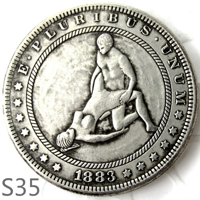 HOBO 1883cc Sex Morgan Silver Plated Dollar Copy Coin TypeS35