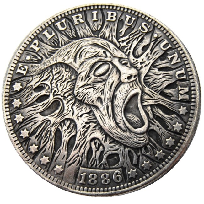 HOBO US Morgan Silver Plated Dollar skull zombie skeleton Copy Coin Type15