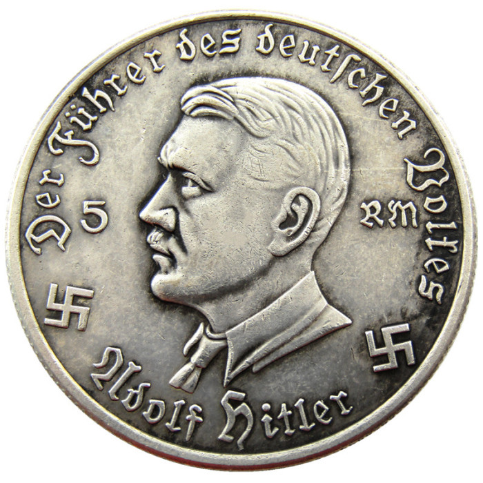 German WW2 5 Mark Commemorative Silver Plated/Gold Plated Coin Copy Type07