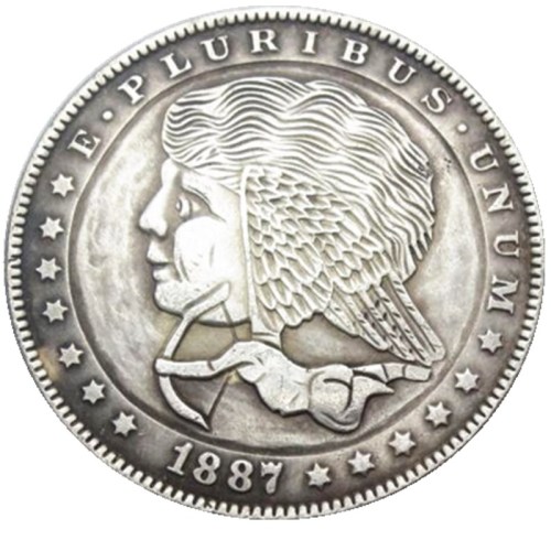 HOBO US Morgan Silver Plated Dollar skull zombie skeleton Copy Coin Type22