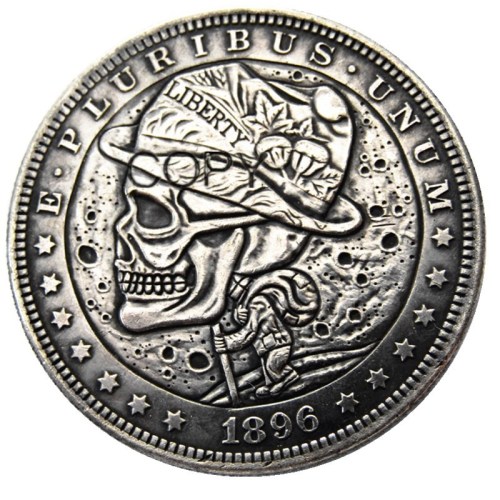 HOBO US Morgan Silver Plated Dollar skull zombie skeleton Copy Coin Type12