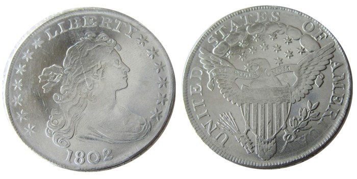 90% Silver US 1802 Draped Bust Dollar Copy Coin
