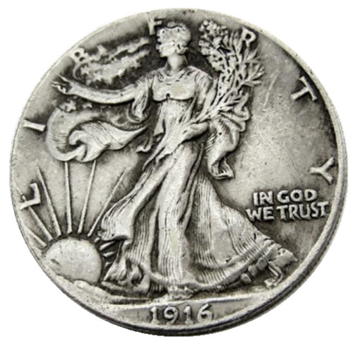 FK(01)USA Walking Dollar Half Dollar skull zombie skeleton hand carved Copy Coins