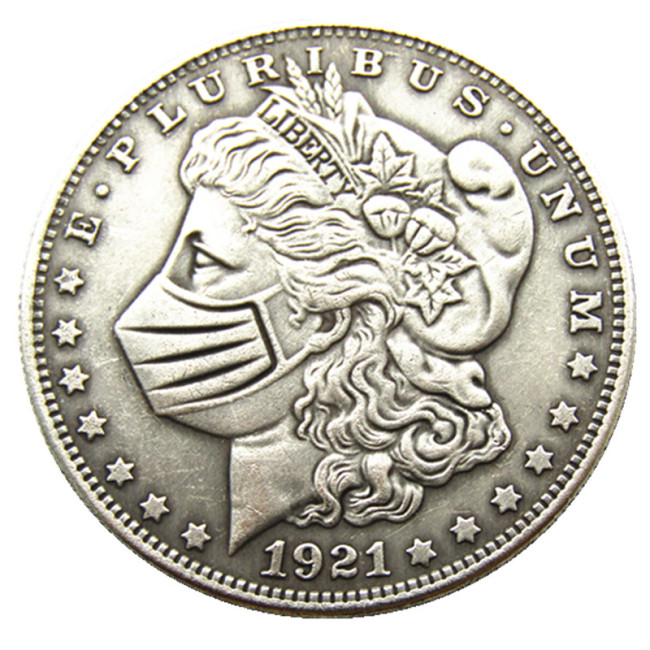 HB(202)HOBO US Morgan Silver Plated Dollar skull zombie skeleton Copy Coin