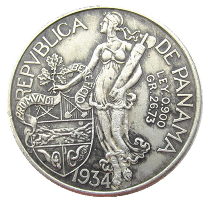 Panama Balboa 1934 Silver Foreign Copy Coin