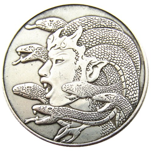 HB(177)HOBO US Morgan Silver Plated Dollar skull zombie skeleton Copy Coin