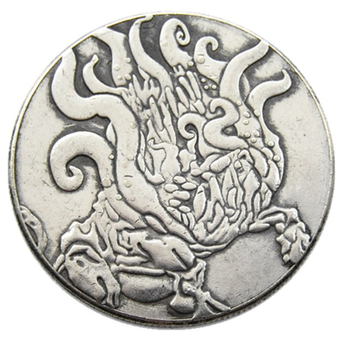 #140 HOBO US Morgan Silver Plated Dollar skull zombie skeleton Copy Coin
