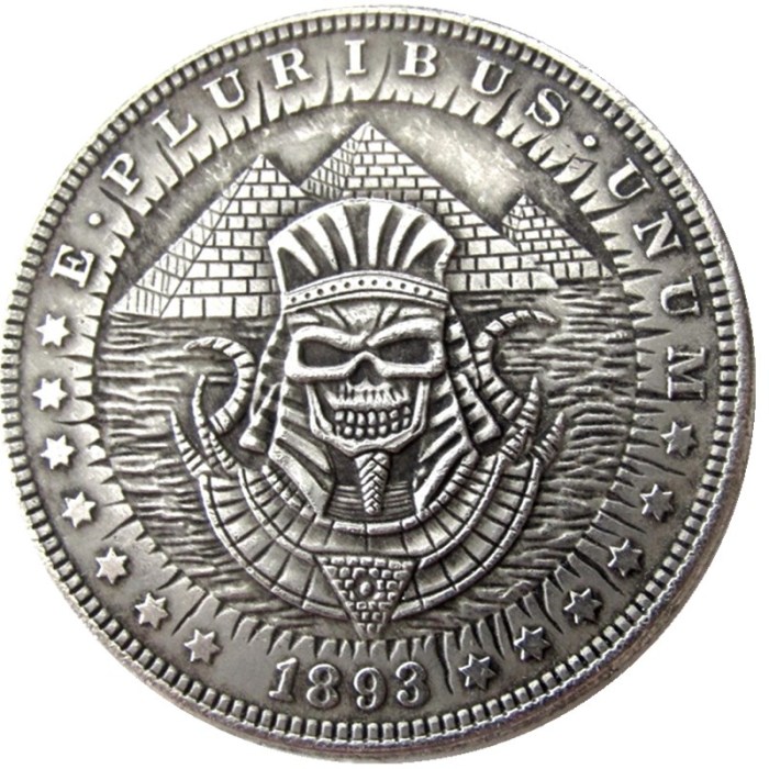 HOBO US Morgan Silver Plated Dollar skull zombie skeleton Copy Coin Type60