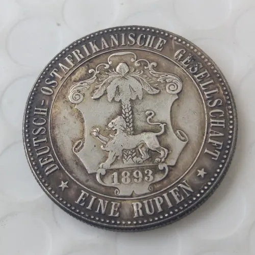 1893 German East Africa 1 Rupie Coin Guilelmus II Imperator Silver Plated Copy coin