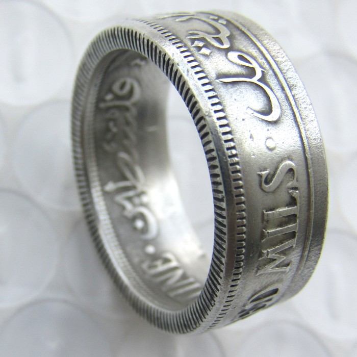 1934 Israel Palestine British Mandate 100 Mils Silver Plated Coin Ring Handmade In Sizes 7-14